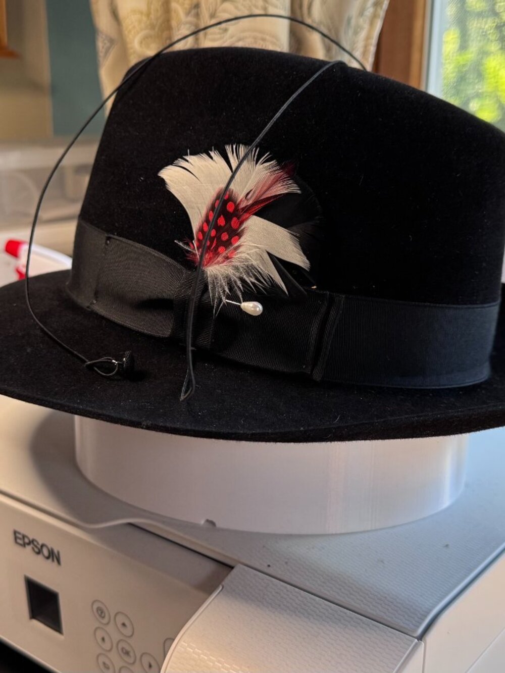 Borsalino Roma Black Fur Felt Fedora 7 3/8 NIB Vintage Deadstock Made In Italy - Picture 2 of 16